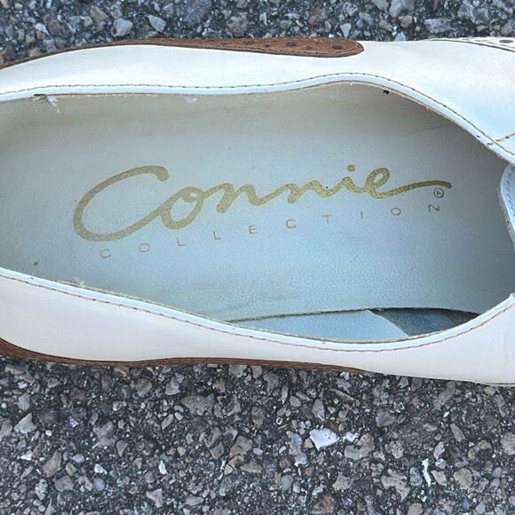 Connie Collection Merge Vintage Wingtip White Brown Leather Size 8 1/2B - Picture 5 of 10
